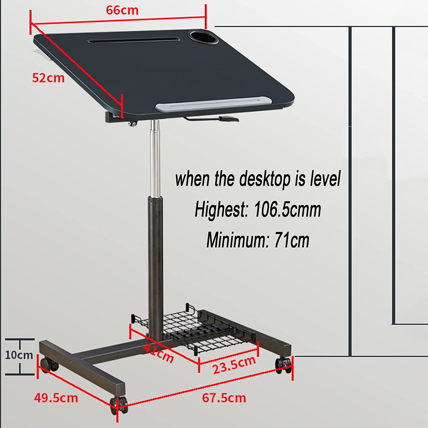  Mount-It! Mobile Standing Height Desk, Portable Podium and  Rolling Presentation Lectern, Laptop Stand Up Desk with Caster Wheels  (MI-7971) : Office Products